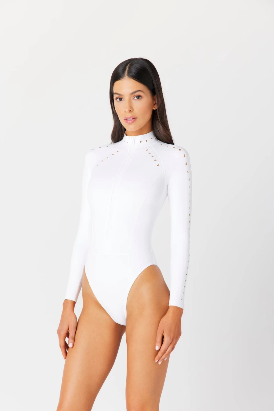 GIGI C Women's Riley Full Coverage Surf Suit - High Neck Long Sleeve Swimwear for Women